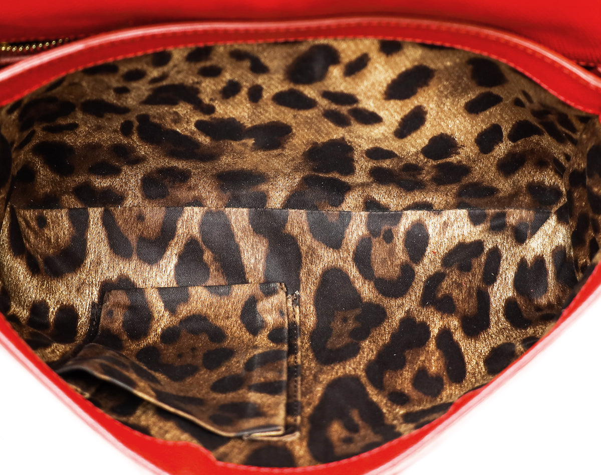 Dolce & Gabbana Red Dauphine East West Sicily Bag