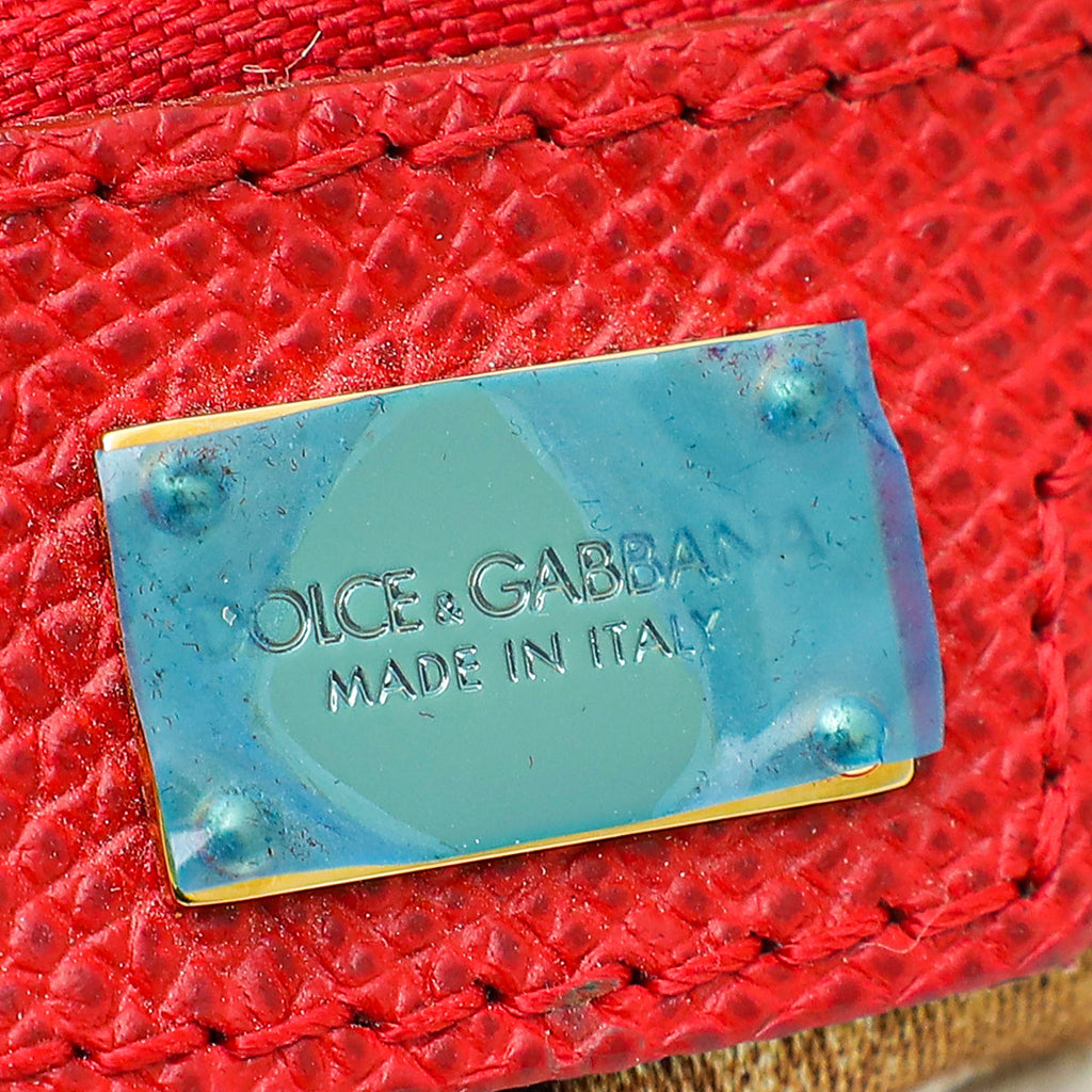 Dolce & Gabbana Red Dauphine East West Sicily Bag