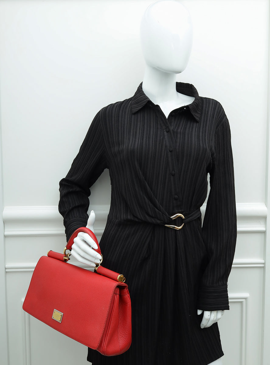 Dolce & Gabbana Red Dauphine East West Sicily Bag