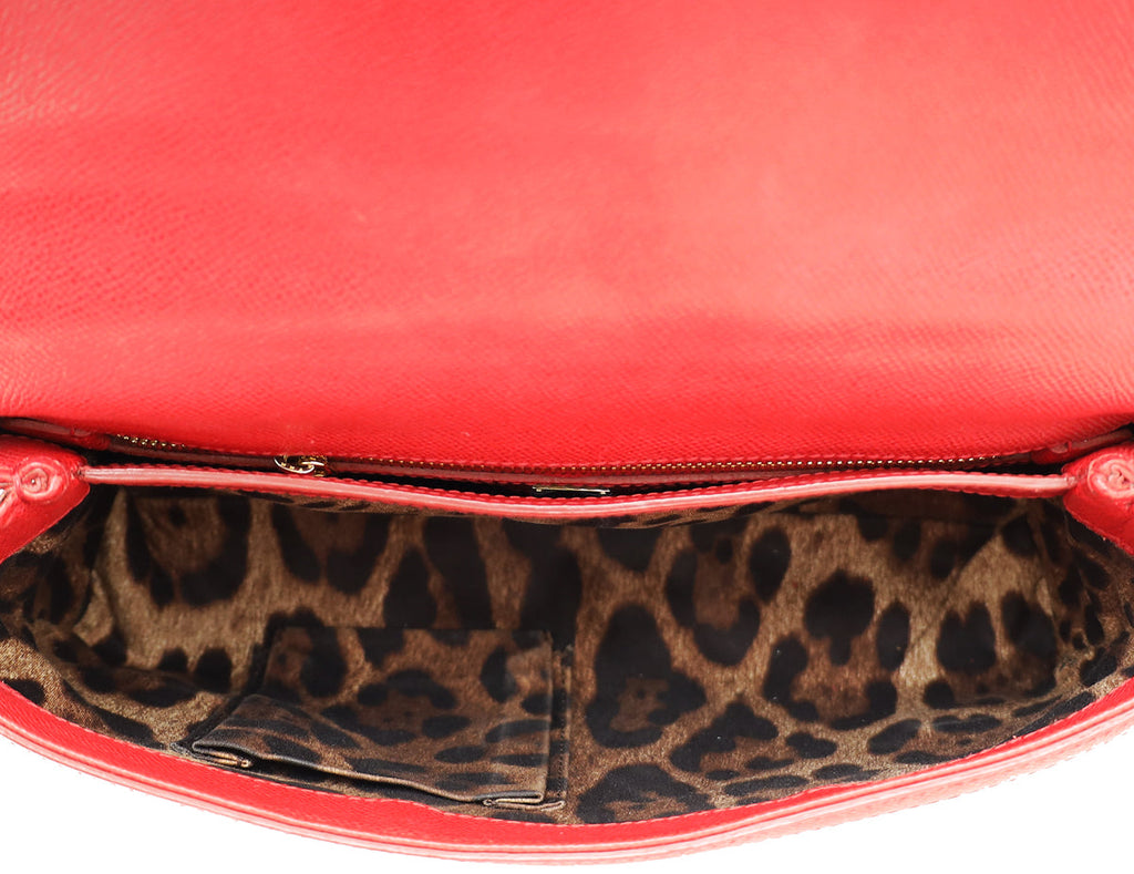 Dolce & Gabbana Red Dauphine East West Sicily Bag