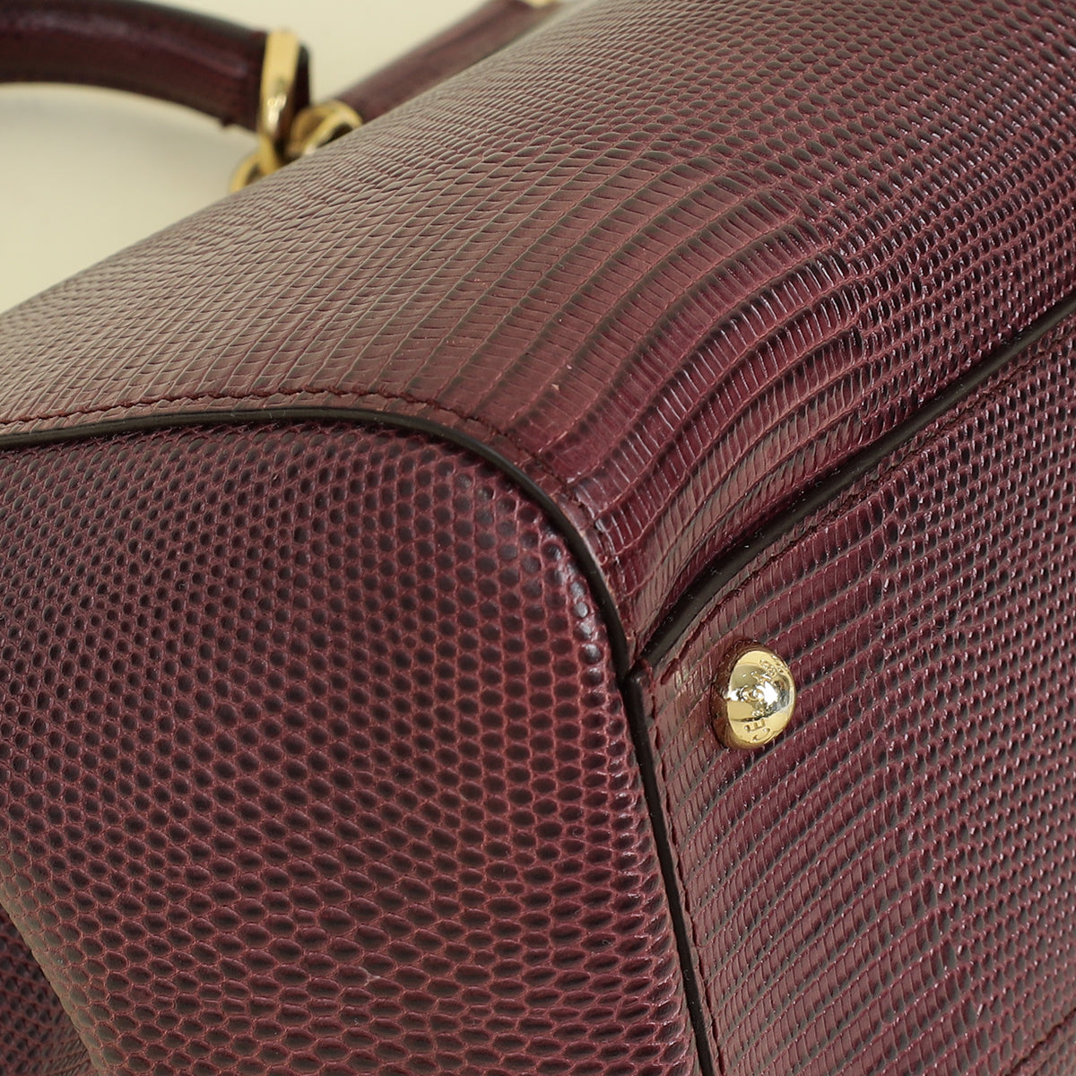 Dolce & Gabbana Burgundy Sicily Iguana Print Medium Bag