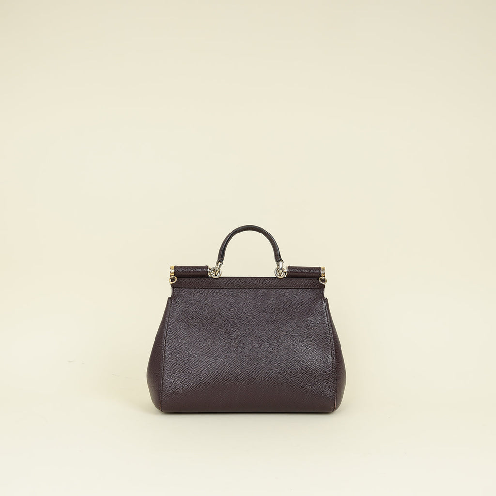 Dolce & Gabbana Burgundy Sicily Dauphine Medium Bag