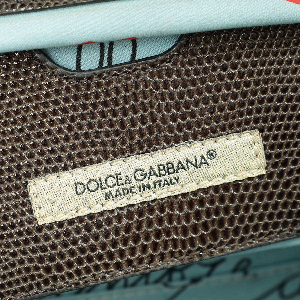 Dolce & Gabbana Dark Gray DG Crystal Medium Sicily Bag