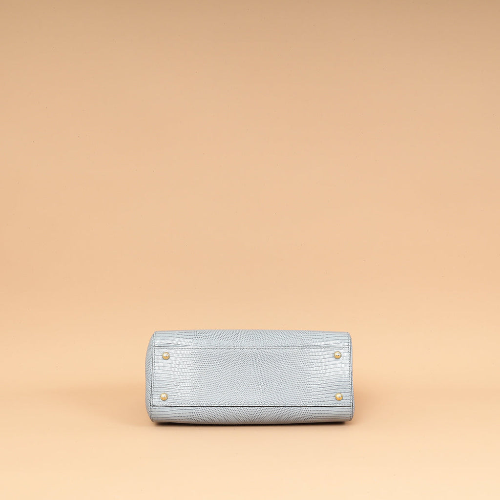 Dolce & Gabbana Light Gray DG Crystal Medium Sicily Bag