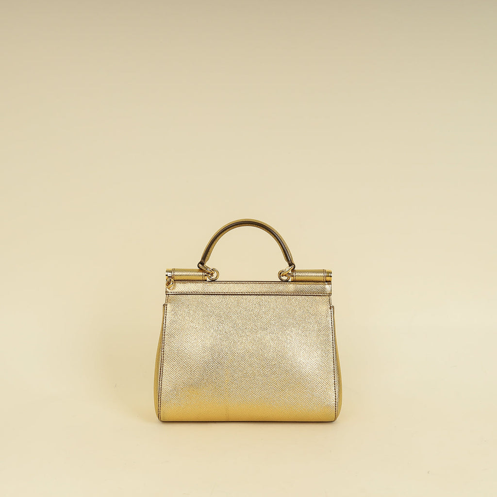 Dolce & Gabbana Metallic Gold Sicily Dauphine Small Bag