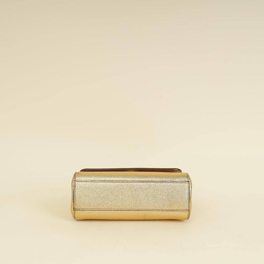 Dolce & Gabbana Metallic Gold Sicily Dauphine Small Bag