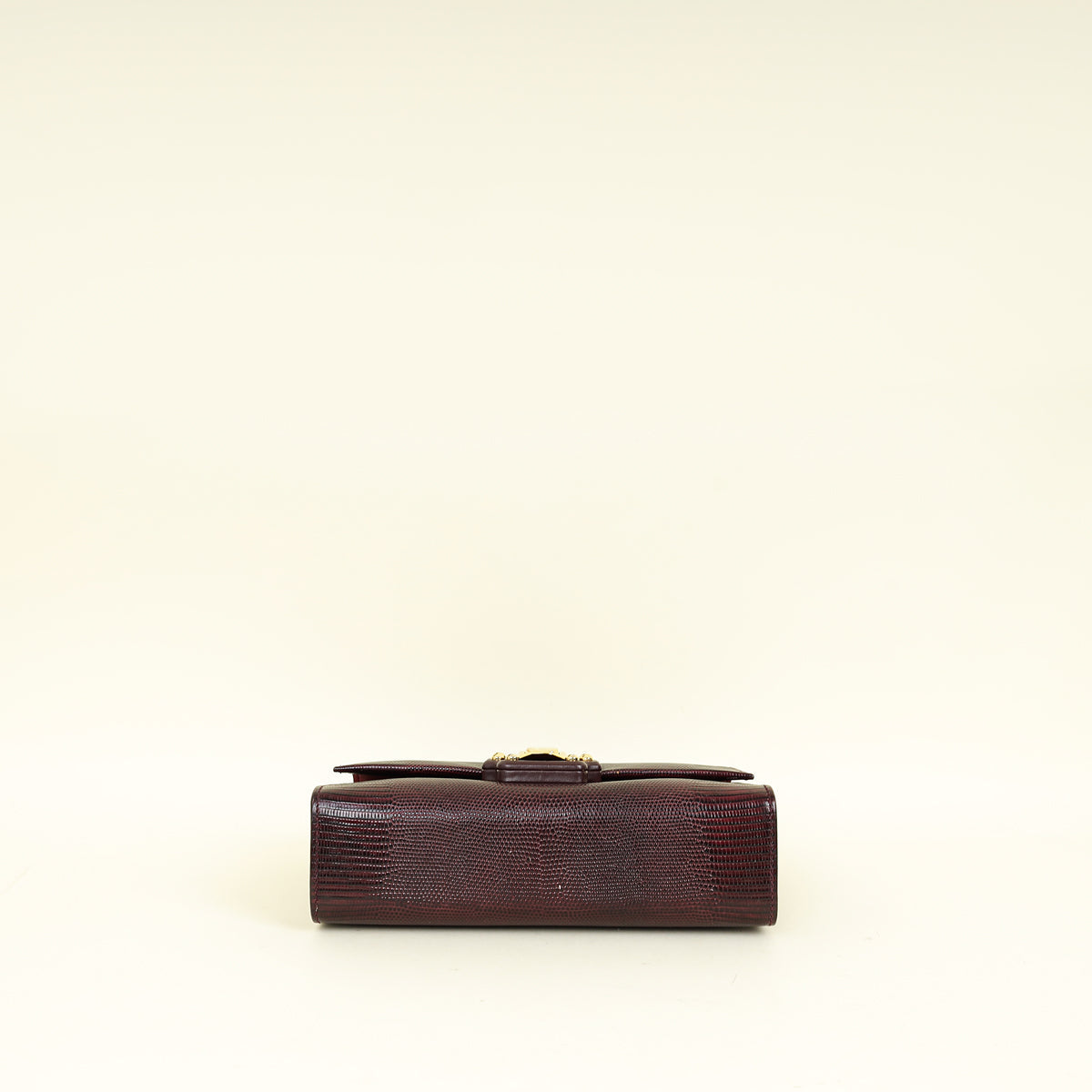 Dolce & Gabbana Burgundy Lizard Embossed Lucia Bag