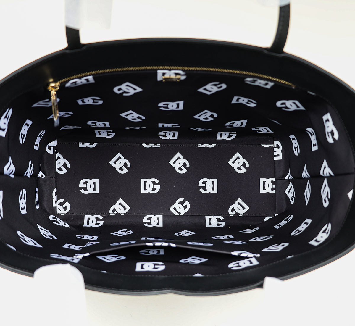 Dolce & Gabbana Black DG Logo Shopping Tote Medium Bag