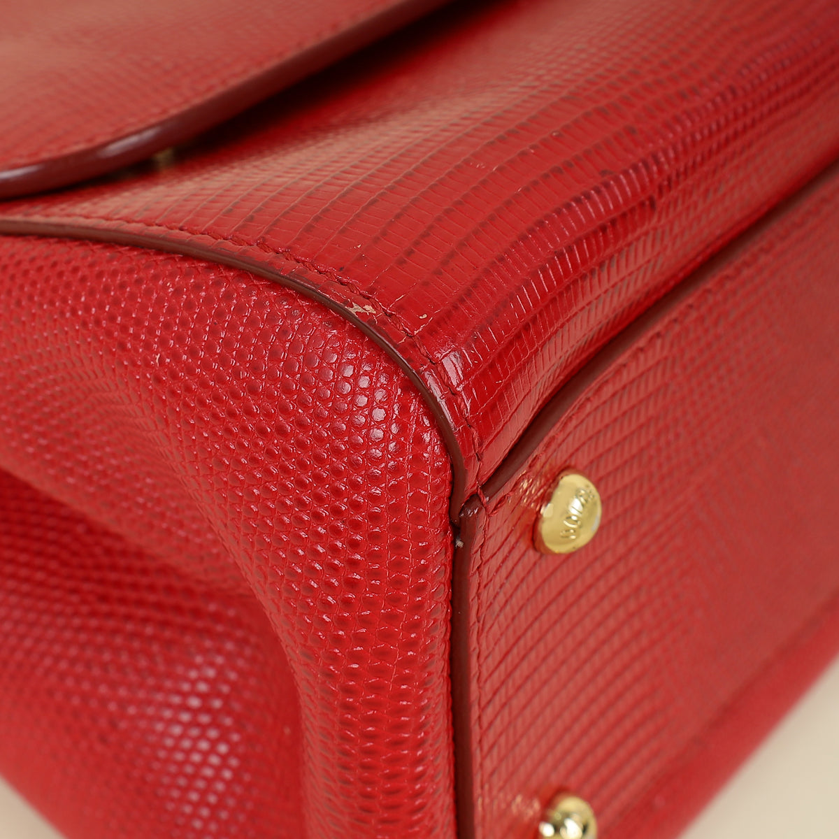 Dolce & Gabbana Red Lizard Sicily Bag