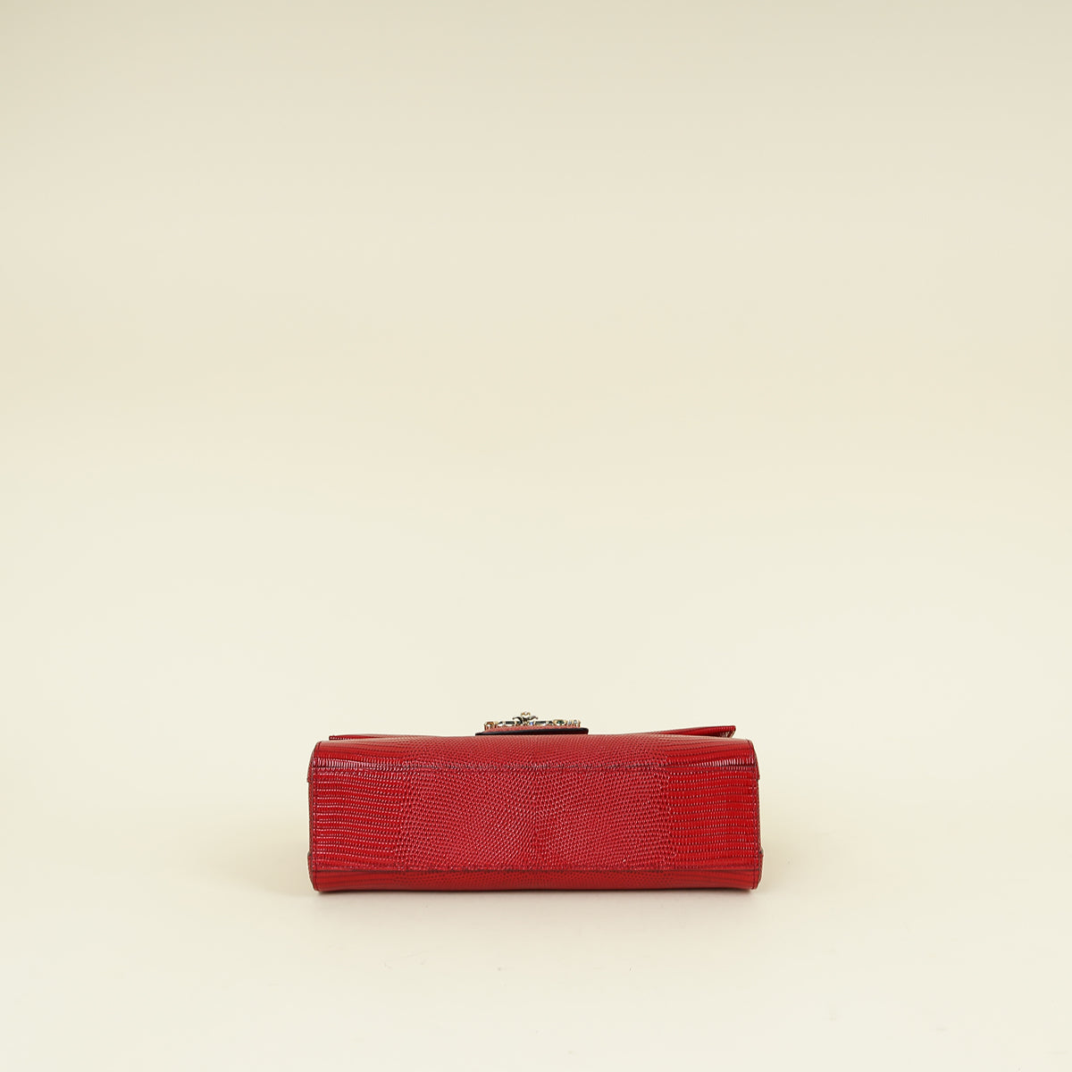 Dolce & Gabbana Red Lizard Millennials Flap Chain Bag