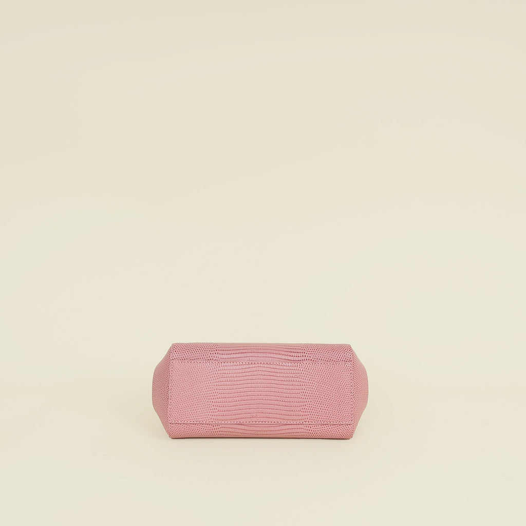 Dolce & Gabbana Pink Lizard Embossed Sicily Small Bag