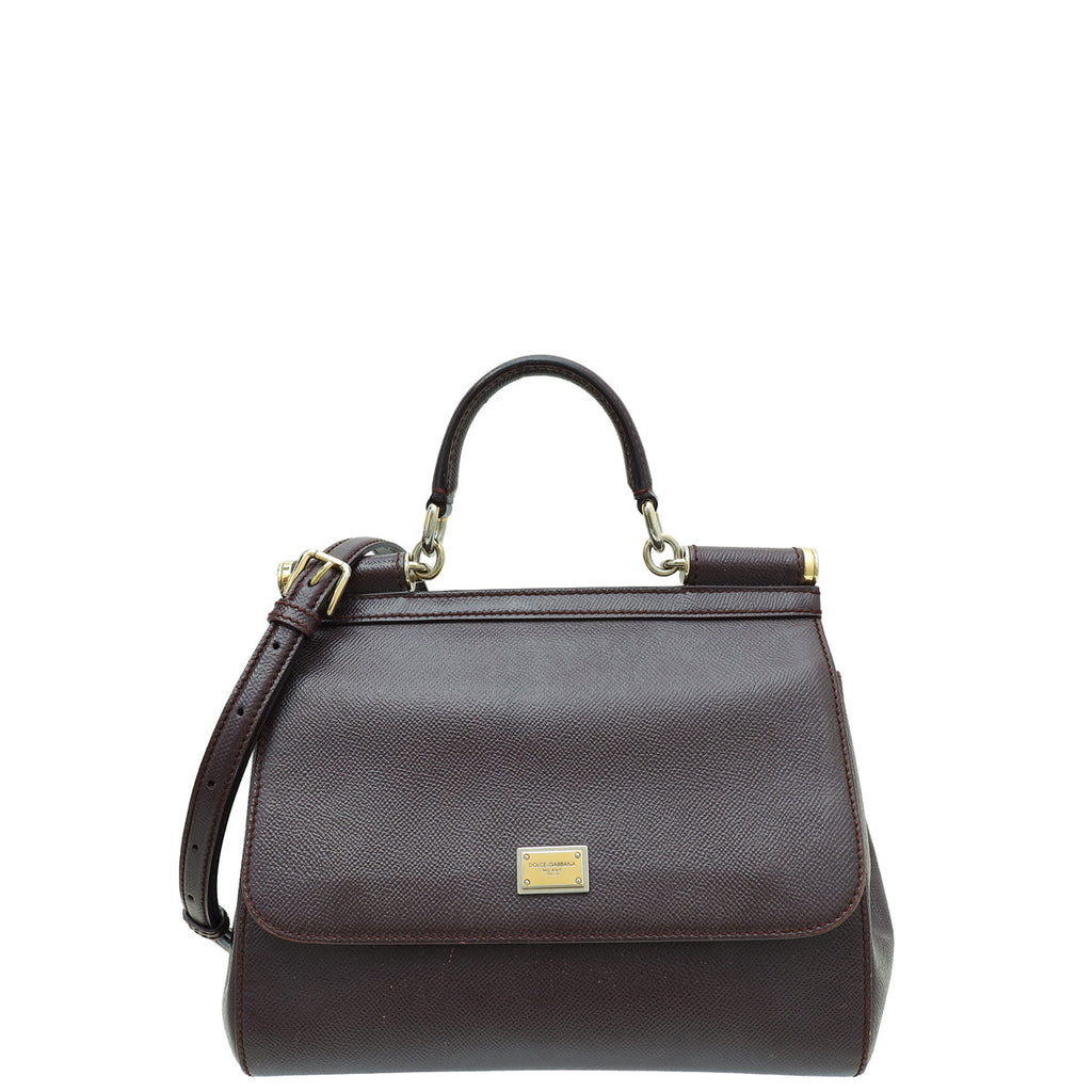 Dolce & Gabbana Burgundy Dauphine Sicily Bag