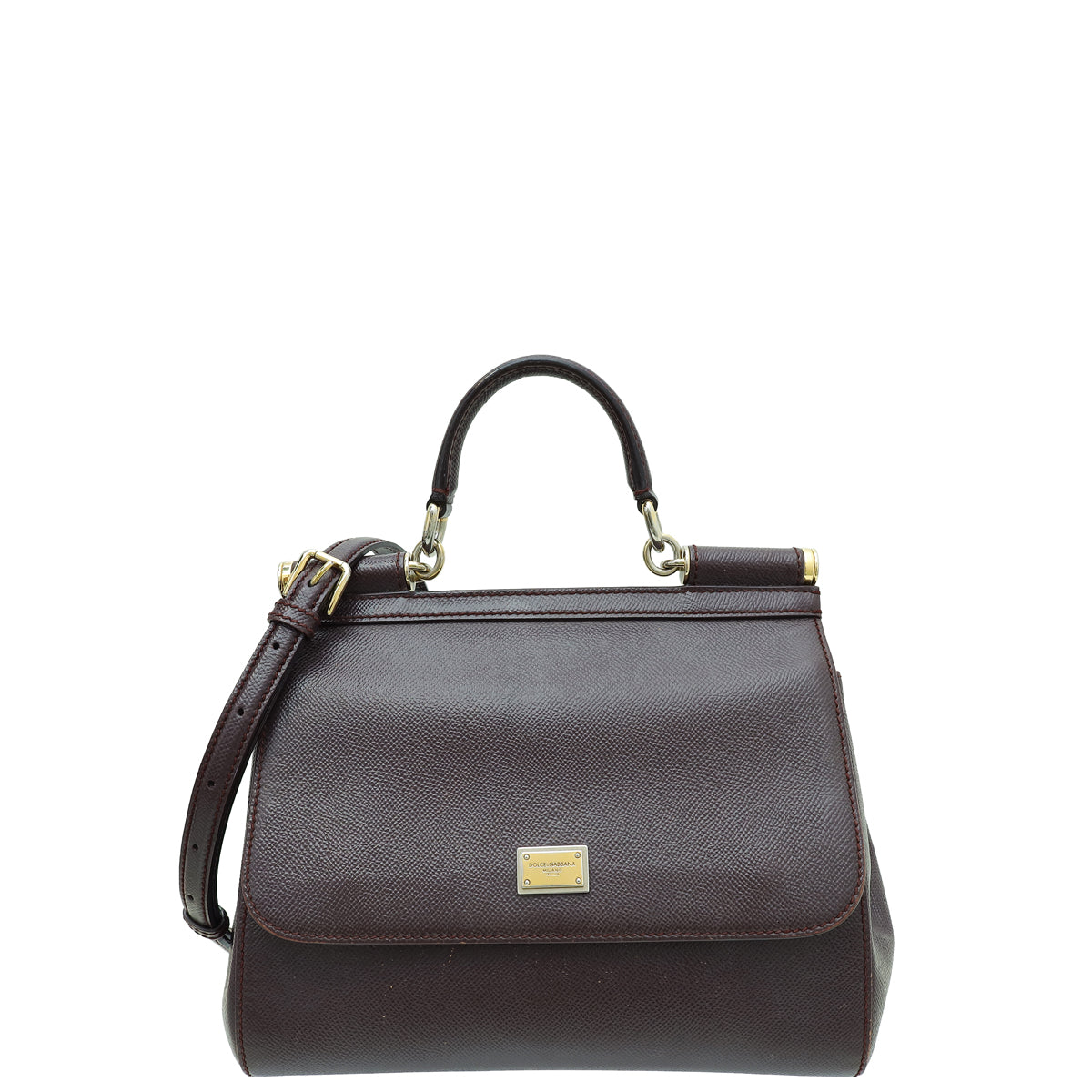 Dolce & Gabbana Burgundy Dauphine Sicily Bag