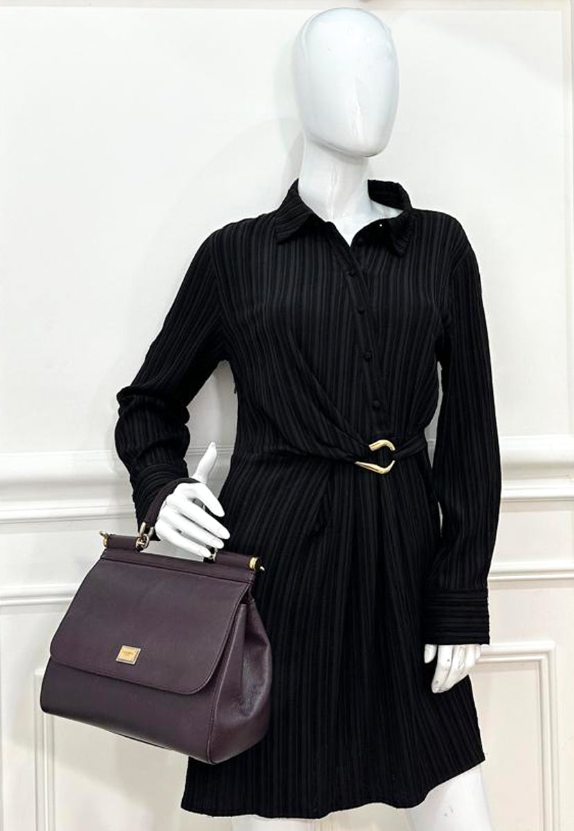 Dolce & Gabbana Burgundy Dauphine Sicily Bag