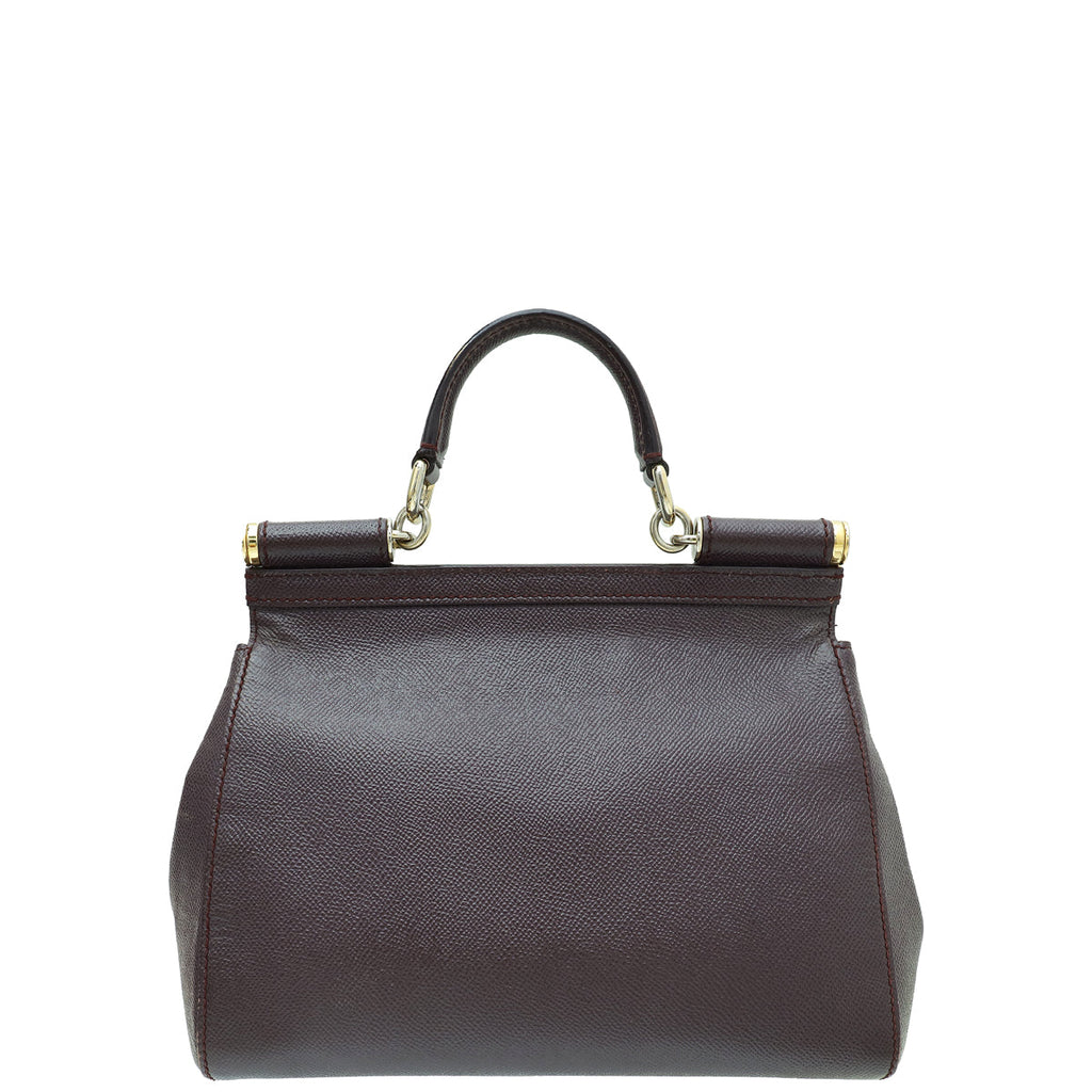 Dolce & Gabbana Burgundy Dauphine Sicily Bag