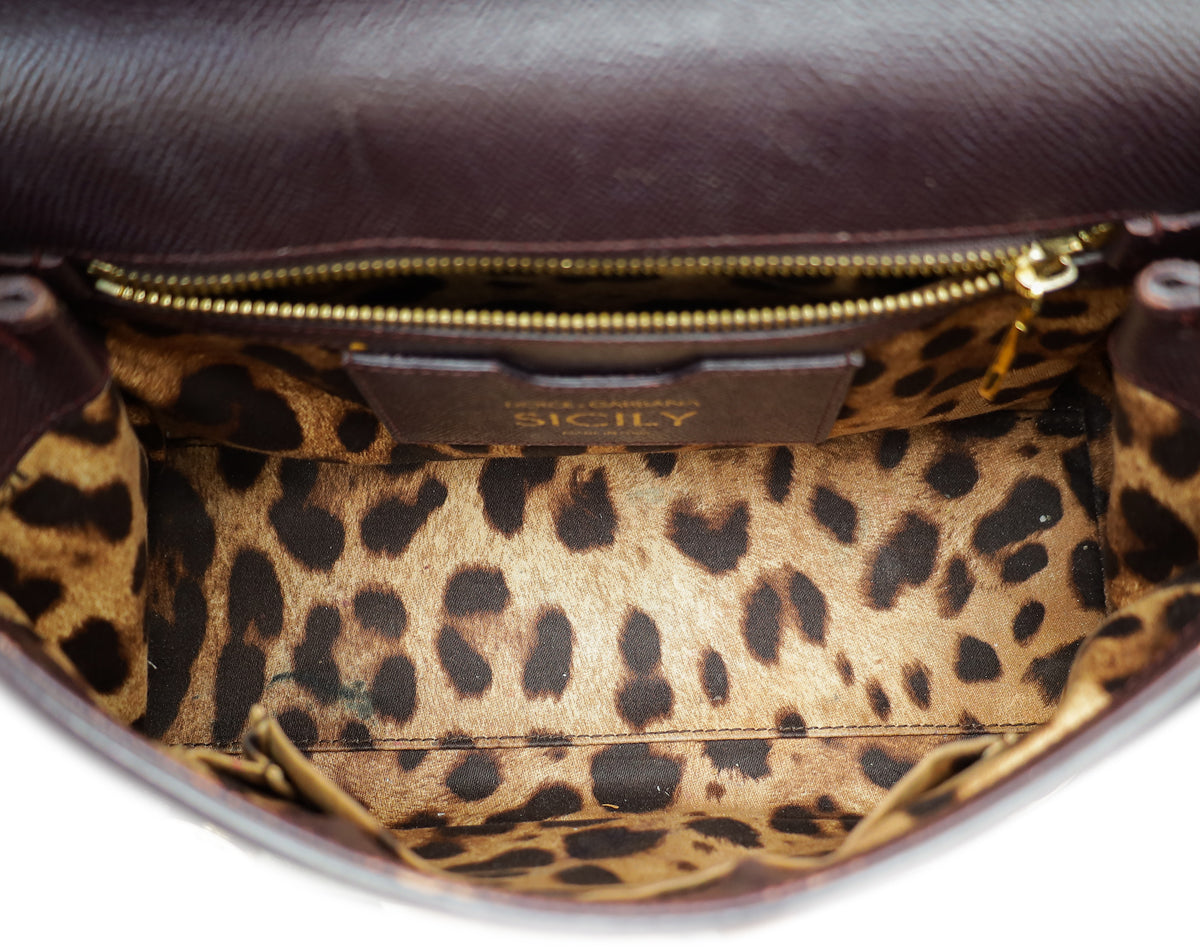 Dolce & Gabbana Burgundy Dauphine Sicily Bag