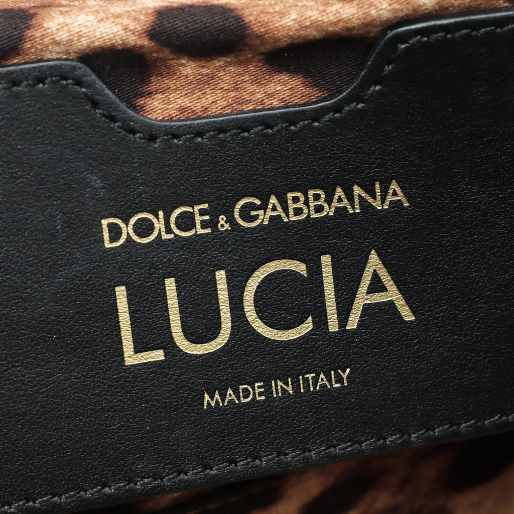 Dolce & Gabbana Black Multicolor Velvet Lucia Falp Chain Bag