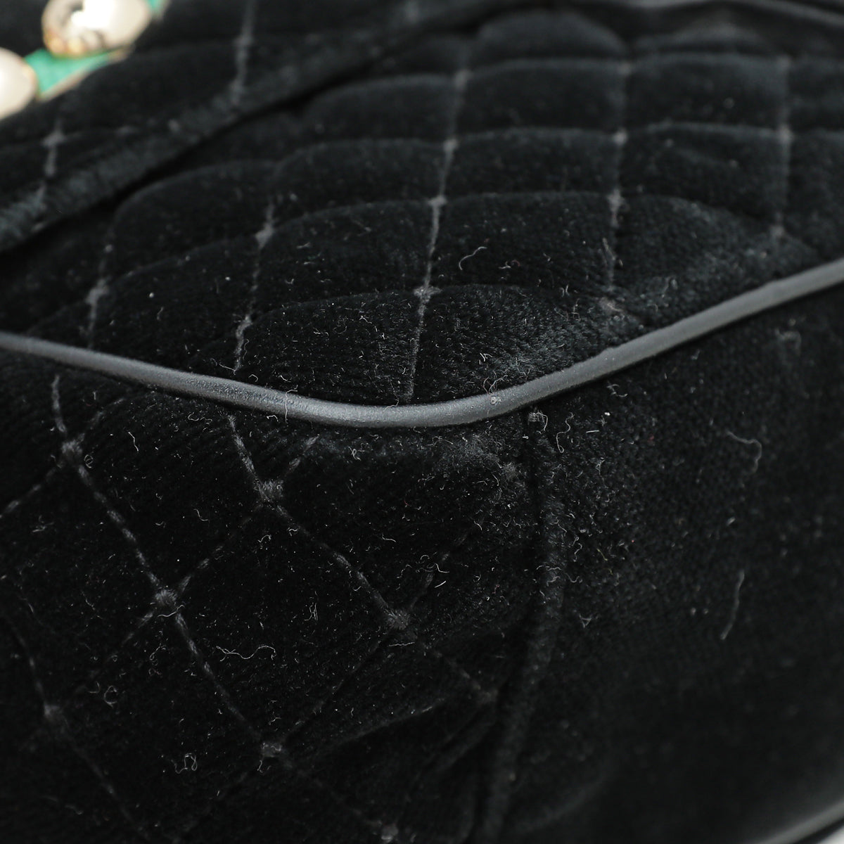 Dolce & Gabbana Black Multicolor Velvet Lucia Falp Chain Bag