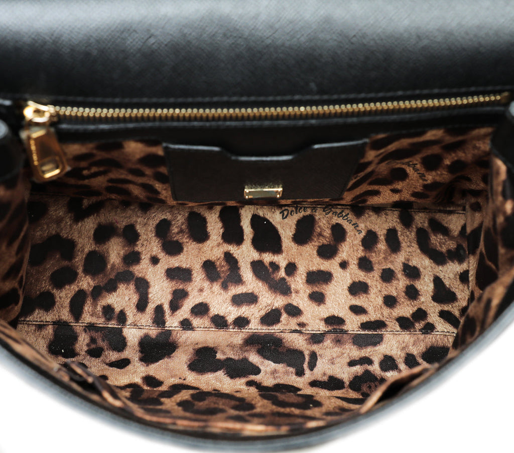 Dolce & Gabbana Black Dauphine Sicily Medium Bag