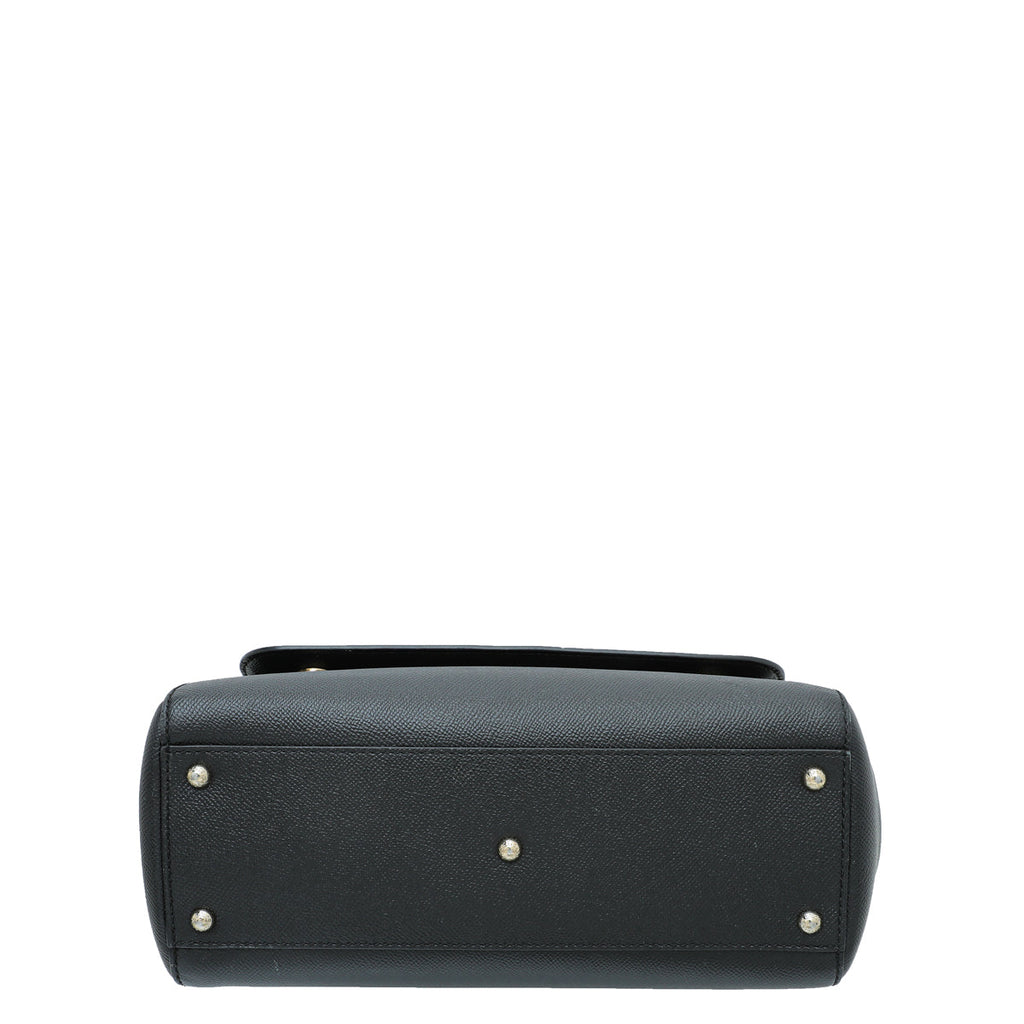 Dolce & Gabbana Black Dauphine Sicily Medium Bag