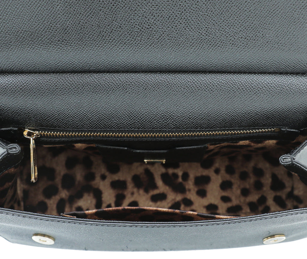 Dolce & Gabbana Black Dauphine Sicily Medium Bag