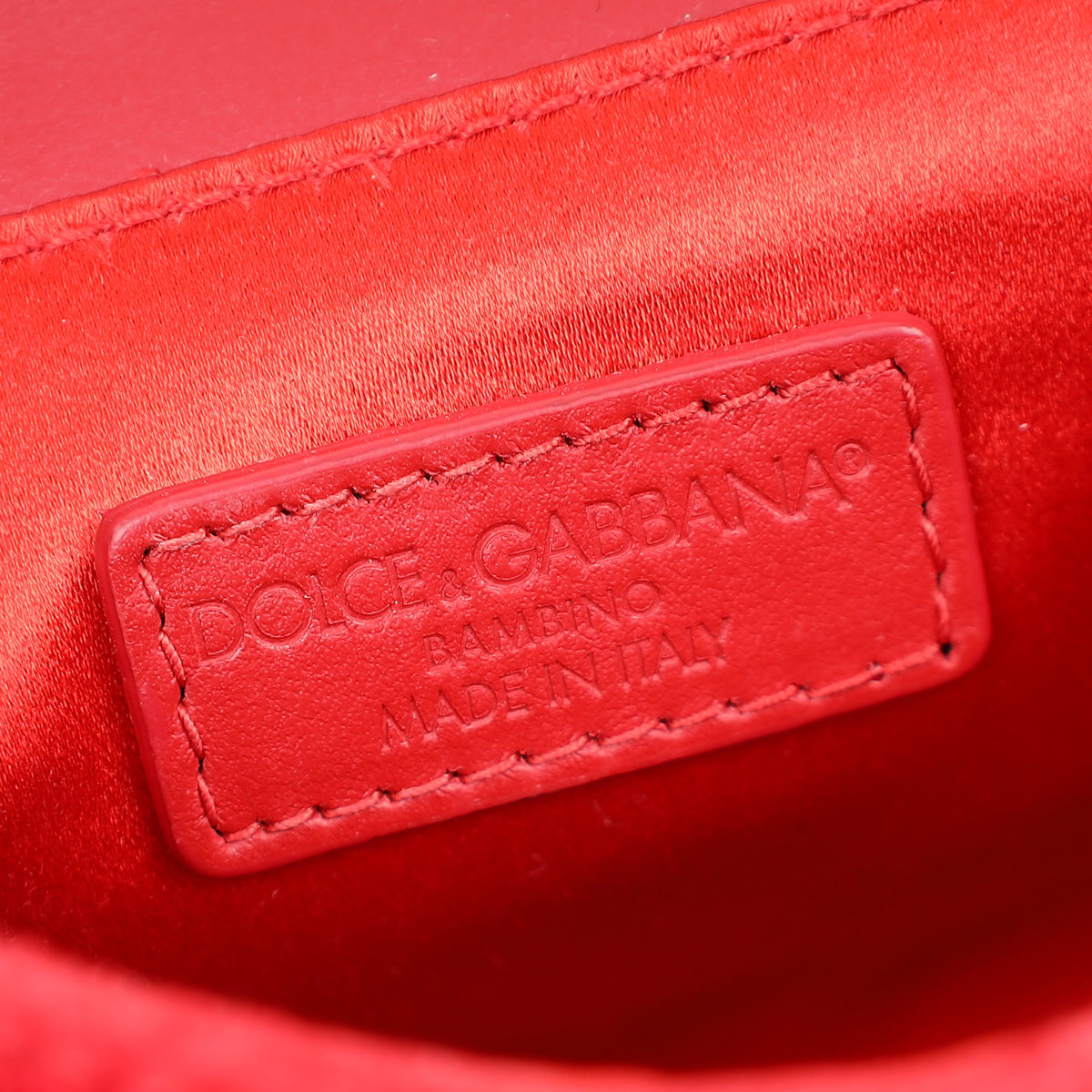 Dolce & Gabbana Red Bambino DG Floral Studded Bag