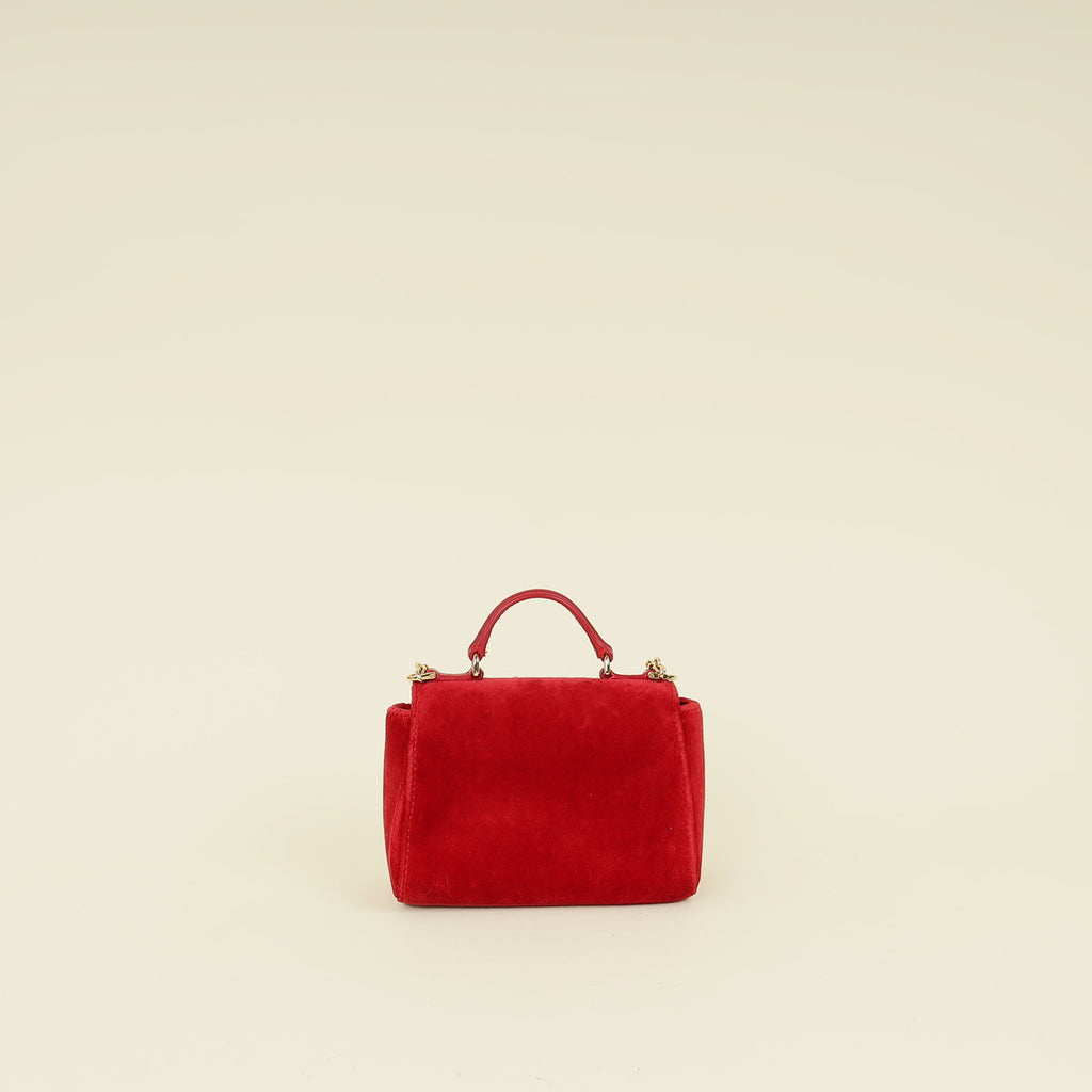 Dolce & Gabbana Red Bambino DG Floral Studded Bag