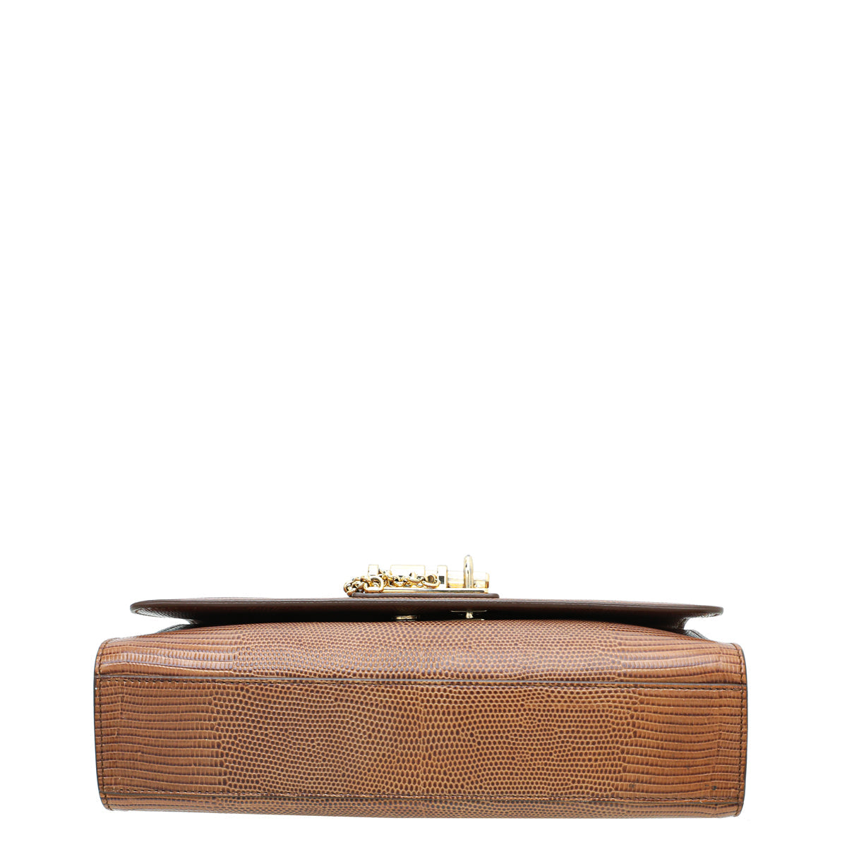 Dolce & Gabbana Browm Lizard Print Miss Monica Medium Shoulder Bag