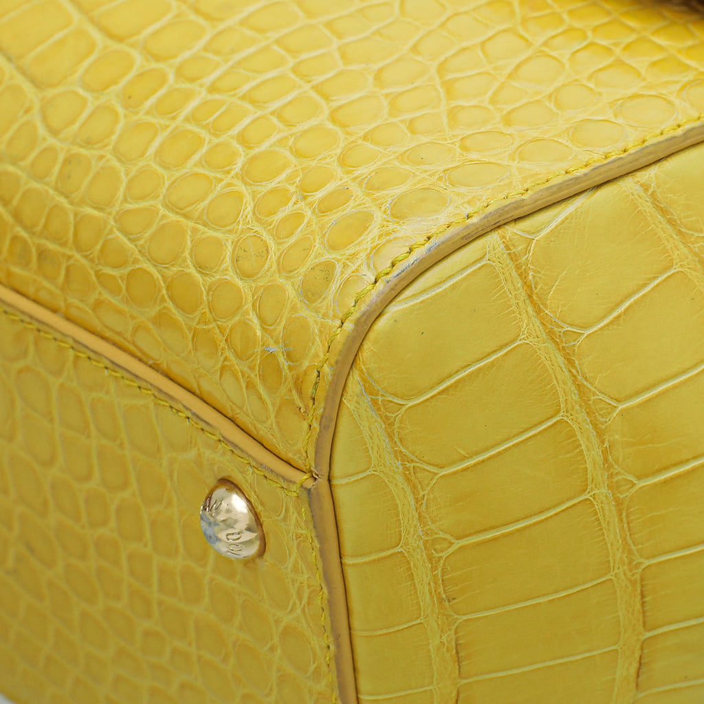 Dolce & Gabbana Yellow Crocodile Sicily Medium Bag
