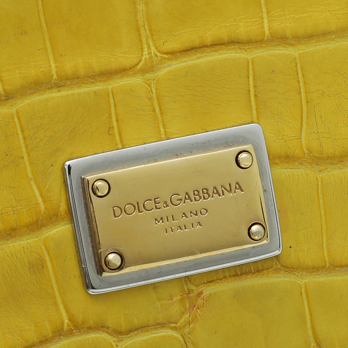 Dolce & Gabbana Yellow Crocodile Sicily Medium Bag