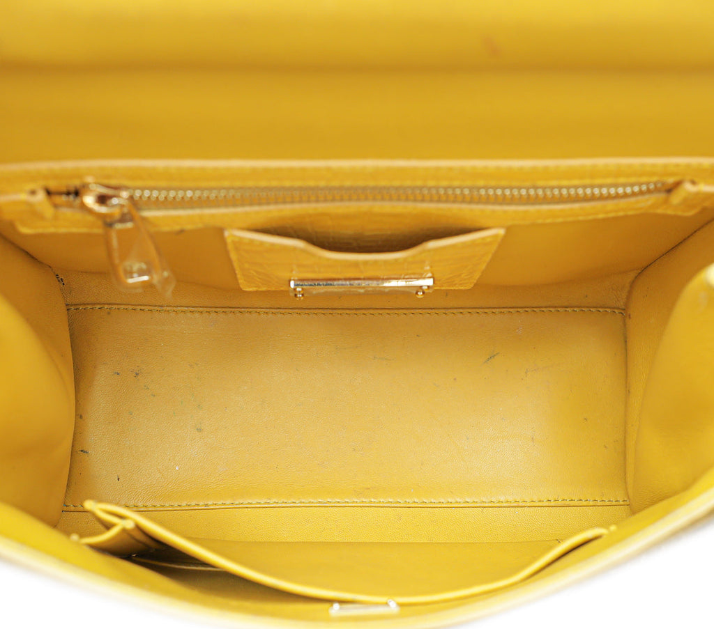 Dolce & Gabbana Yellow Crocodile Sicily Medium Bag