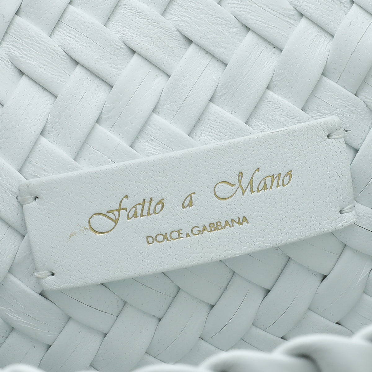 Dolce & Gabbana White Woven Devotion Small Chain Bag