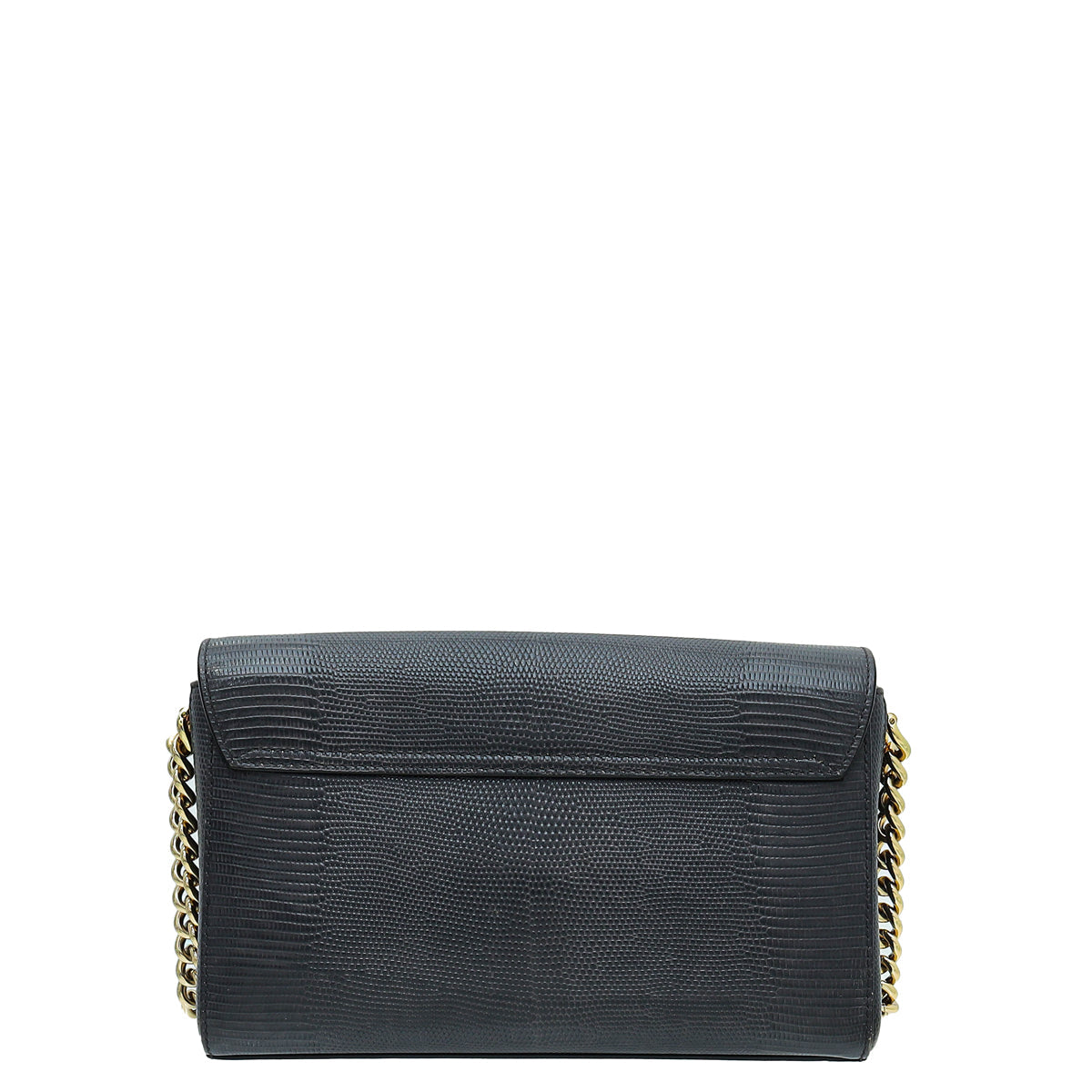 Dolce & Gabbana Grey Lizard Embossed DG Millennials Flap Bag
