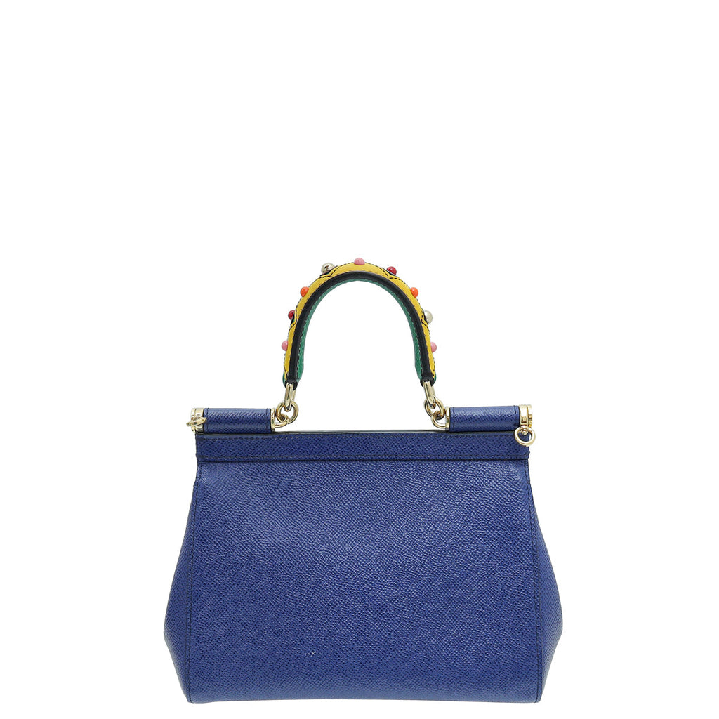 Dolce & Gabbana Blue Dauphine Sicily Small Bag