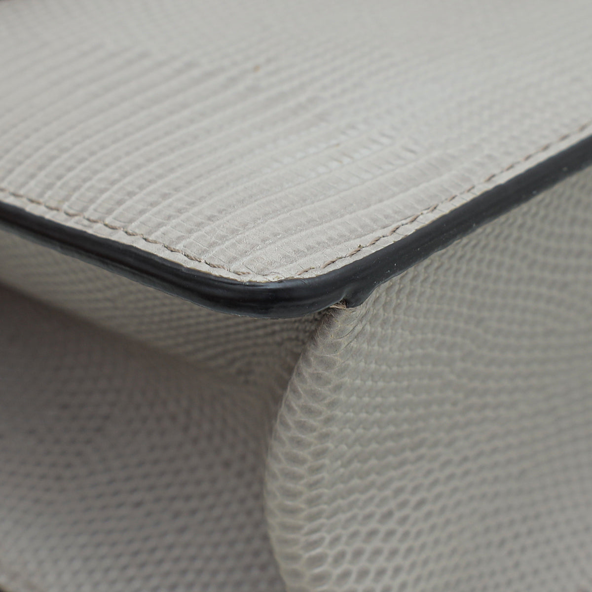 Dolce & Gabbana Light Gray Lizard Embossed Lucia Flap Bag