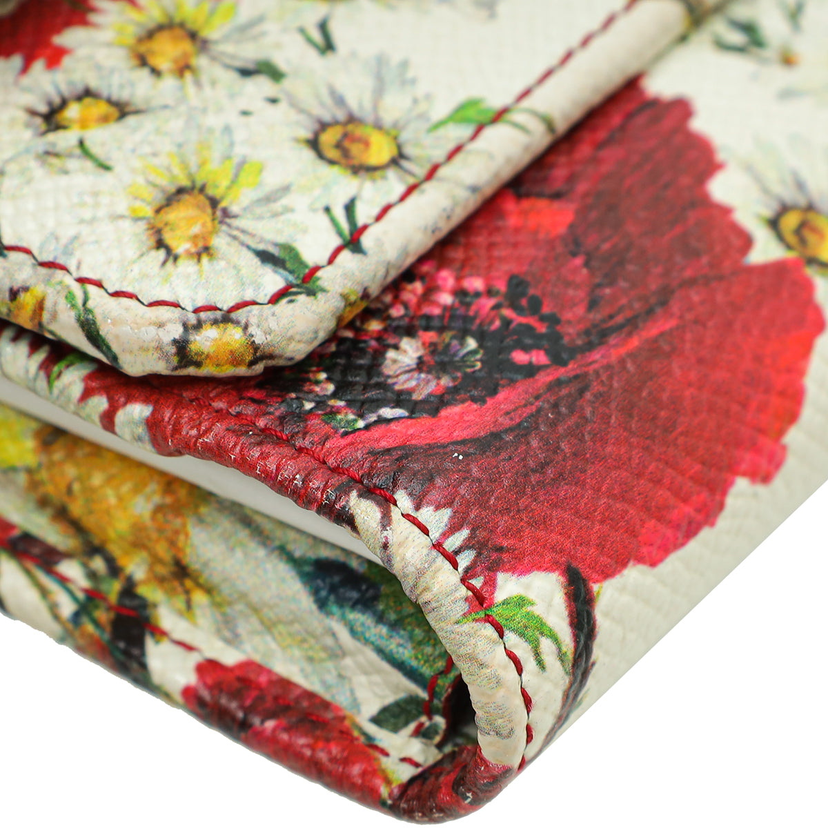 Dolce & Gabbana Mulitcolor Floral  Print Trifold Wallet on Chain
