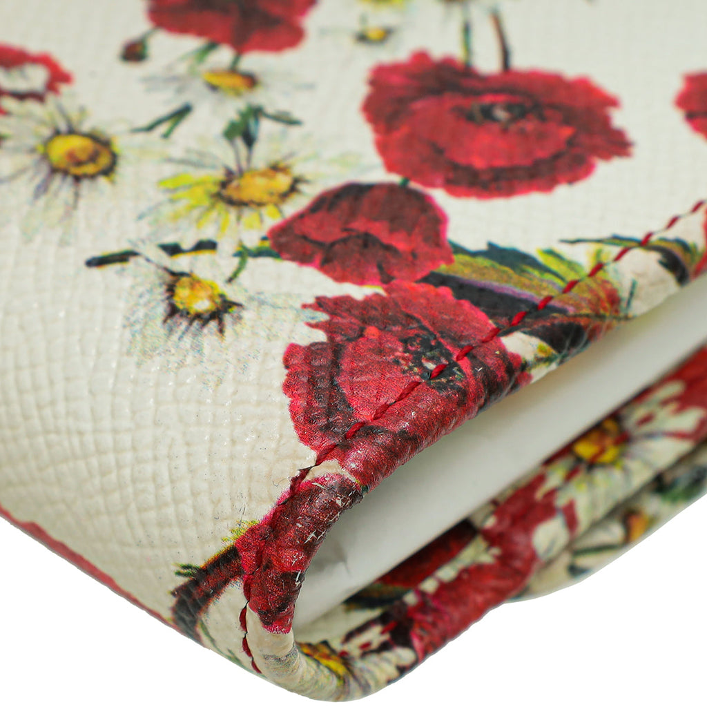 Dolce & Gabbana Mulitcolor Floral  Print Trifold Wallet on Chain