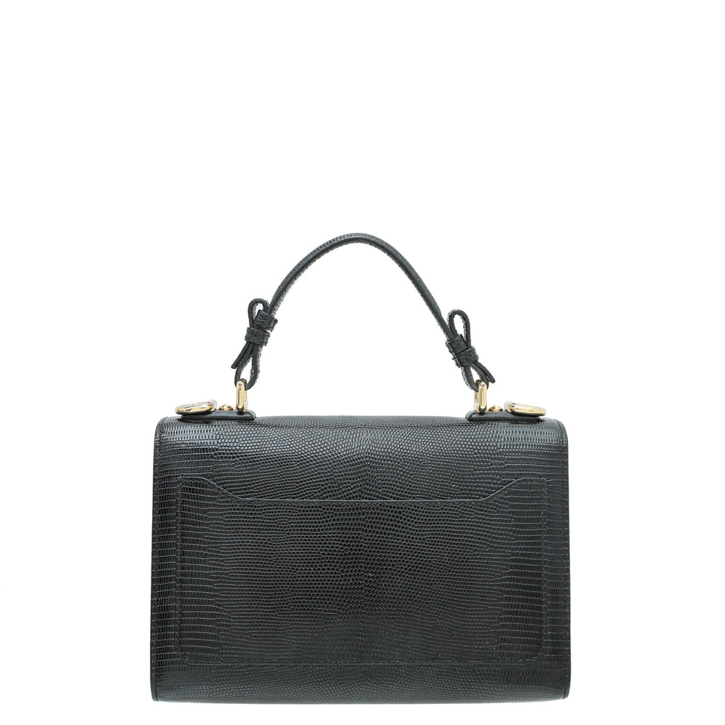 Dolce & Gabbana Black Iguana Print Lucia Bag