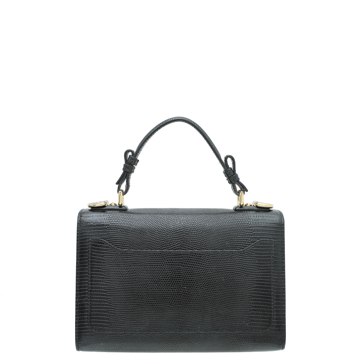 Dolce & Gabbana Black Iguana Print Lucia Bag