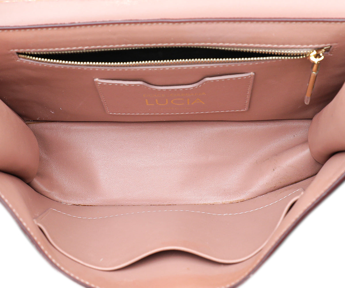 Dolce & Gabbana Red Iguana Print Lucia Shoulder Bag