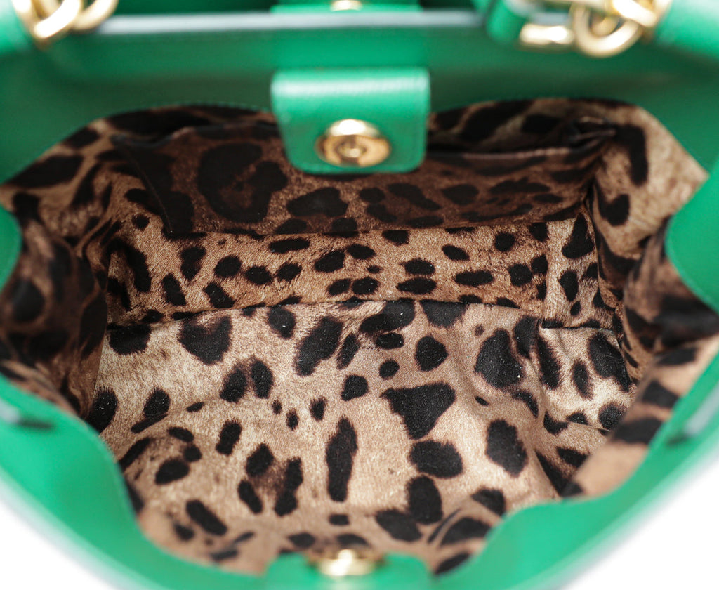 Dolce & Gabbana Green Dauphine Sicily Shopper Medium Bag