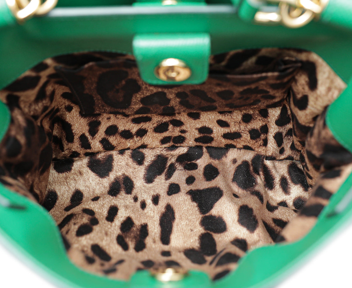 Dolce & Gabbana Green Dauphine Sicily Shopper Medium Bag