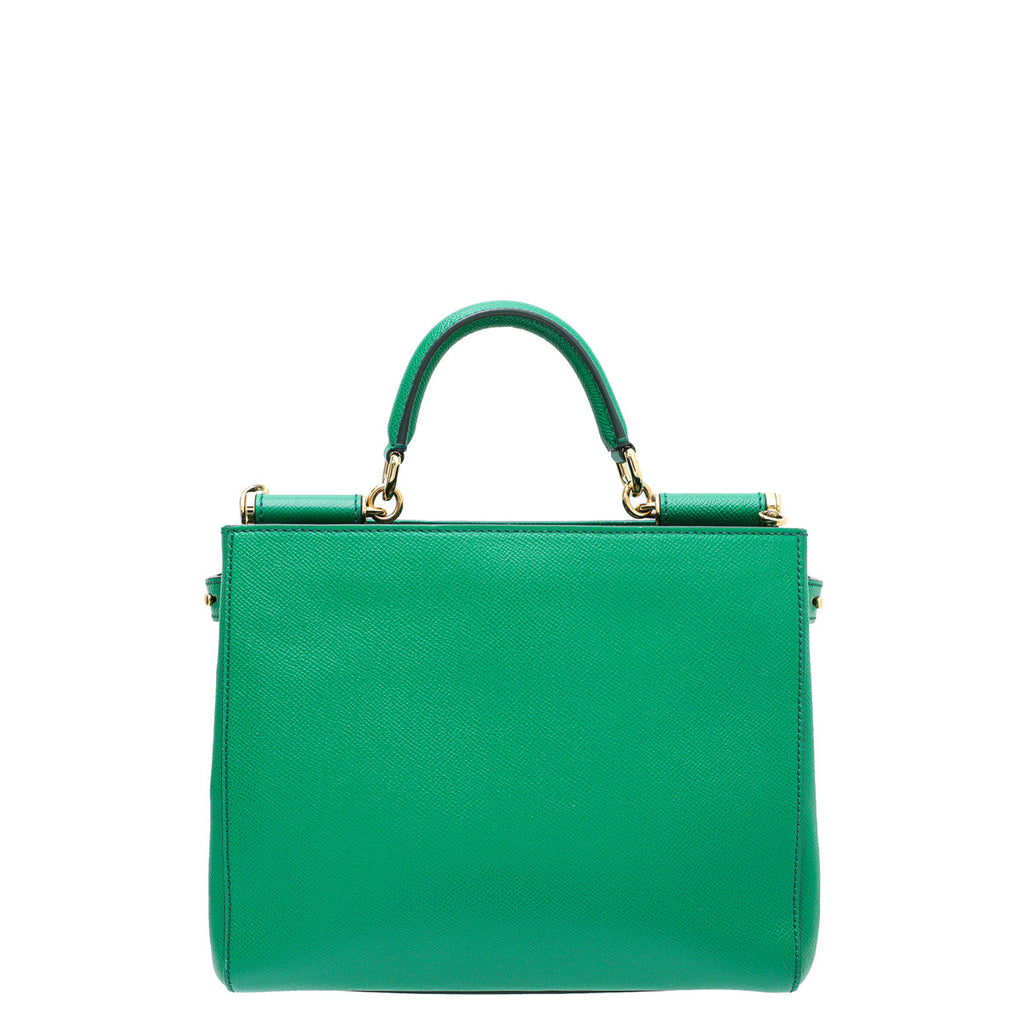 Dolce & Gabbana Green Dauphine Sicily Shopper Medium Bag