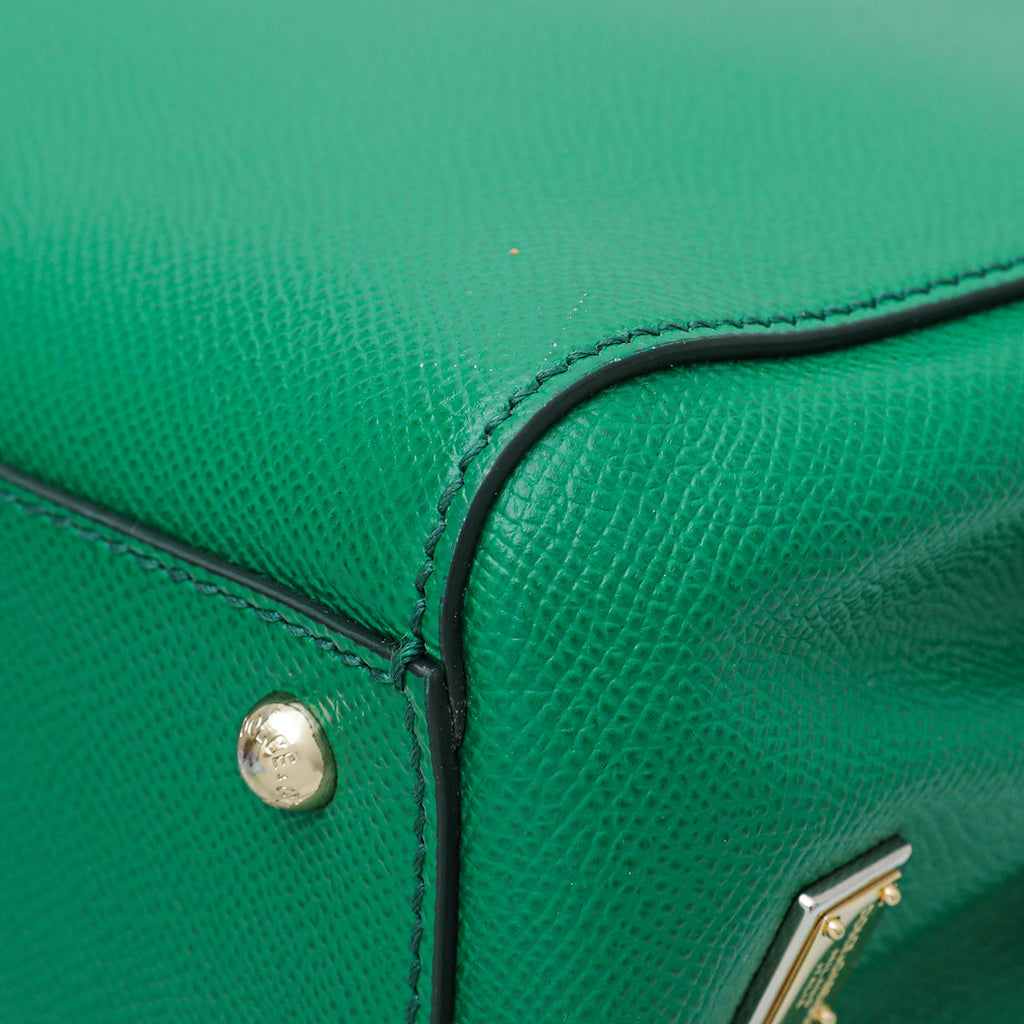 Dolce & Gabbana Green Dauphine Sicily Shopper Medium Bag