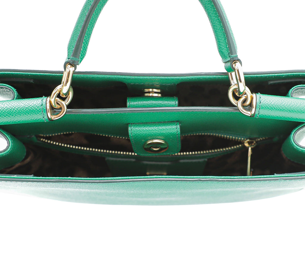 Dolce & Gabbana Green Dauphine Sicily Shopper Medium Bag