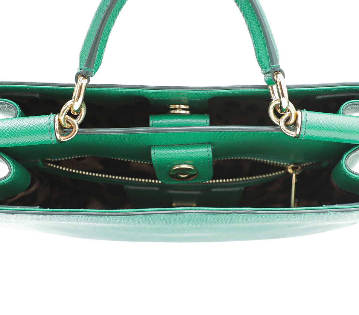 Dolce & Gabbana Green Dauphine Sicily Shopper Medium Bag