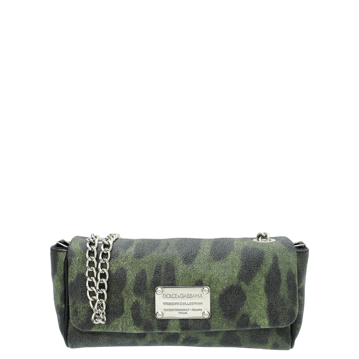 Dolce & Gabbana Bicolor Leopard Print Flap Chain Bag
