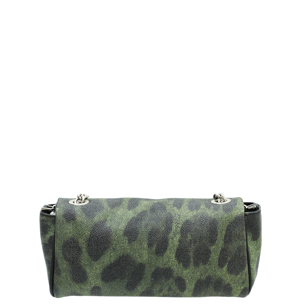 Dolce & Gabbana Bicolor Leopard Print Flap Chain Bag