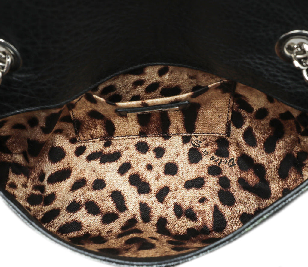 Dolce & Gabbana Bicolor Leopard Print Flap Chain Bag