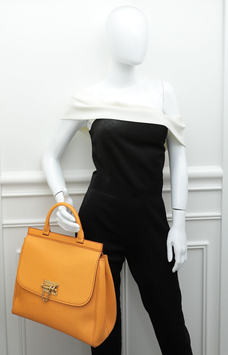 Dolce & Gabbana Mustard Dauphine Monica Large Bag